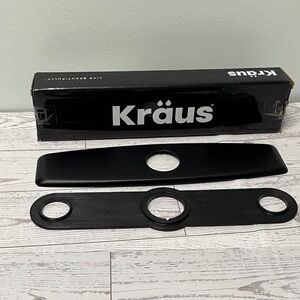 Kraus DP02MB 10 1/4 inch Kitchen Faucet Deck Plate Escutcheon Matte Black Metal